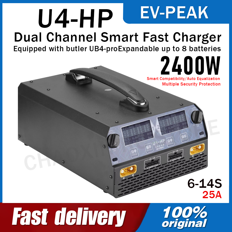 Drone Battery Charger - EV-PEAK U4-HP Dual-Kanal 2500W 25A Akkuladegerät