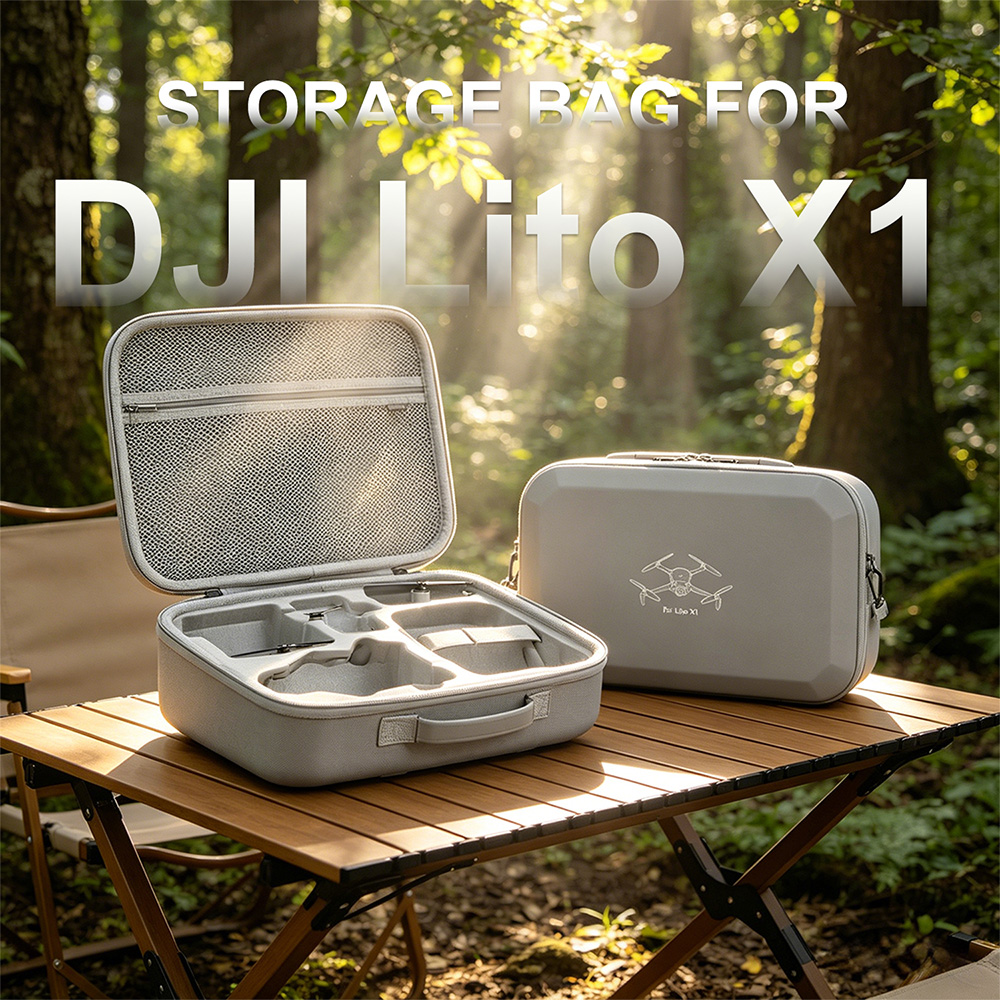 Drone Hard Shell Case - XFJI PU-Leder Hartschalen-Schultertasche für DJI Lito