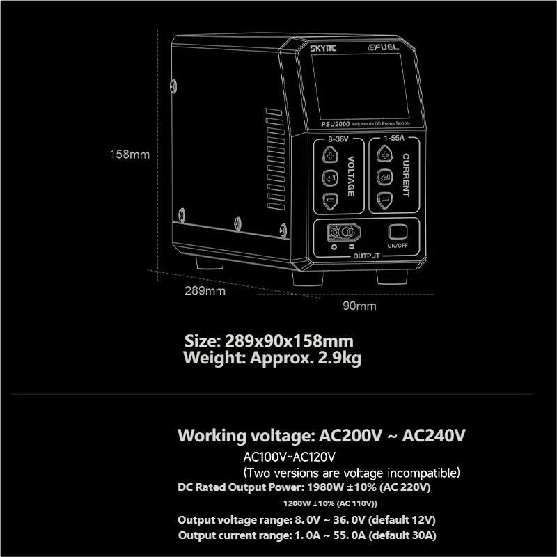SKYRC PSU2000 1980W Einstellba – Drone Battery Charger Bewertung und Preis